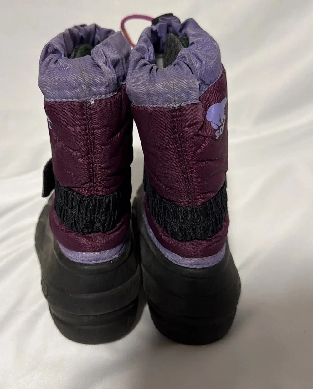 Sorel Girls Size 12 Purple Magenta Waterproof Snow Boots Removable Liner